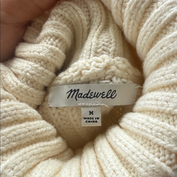 Madewell Striped Turtleneck Sweater - Cream and Green - Picture 4 of 4